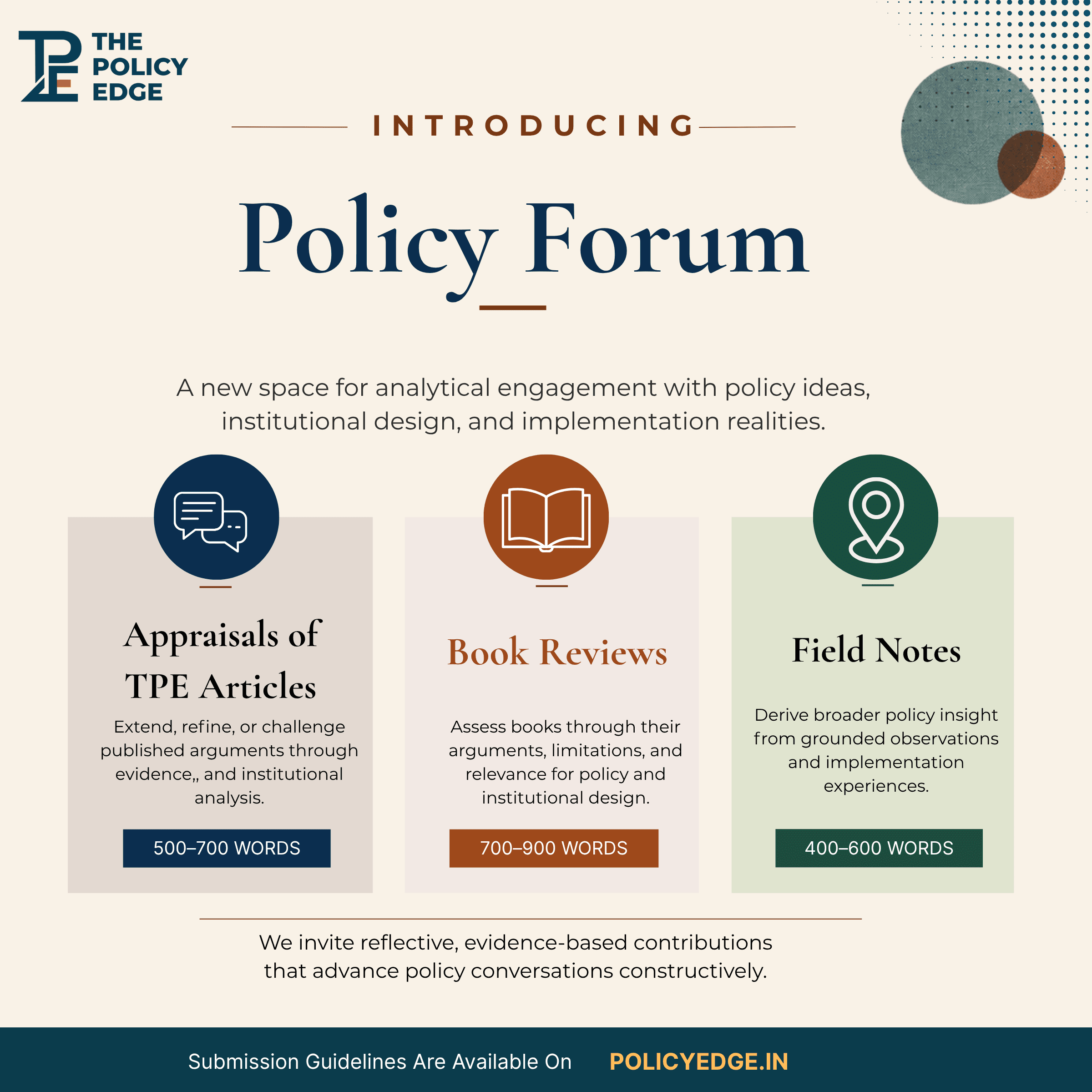 Policy Forum Announcment
